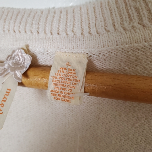 New Anthropologie Maeve Silk + Linen Button Down Top - Picture 8 of 10